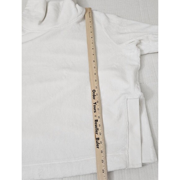 Athleta Sweater Large‎ Tall LT White Double Cozy Karma Funnel Neck Pullover - Picture 10 of 11